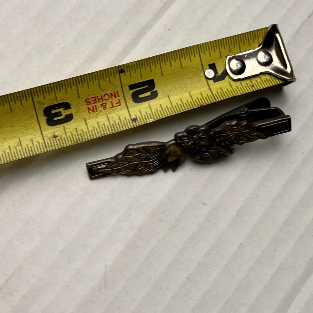 Vintage Brass‎ Floral Bar Hair Barrette Classic Art Nouveau Flowers Victorian